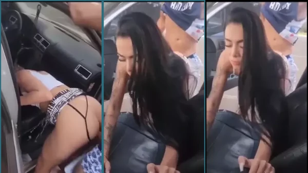 Amateur traviesa sin ropa follando muy caliente con el chico en el coche