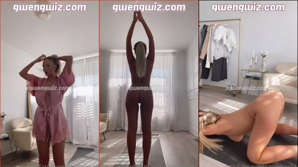 GwenGwiz muestra su talento en un vídeo en el que practica yoga desnuda en Onlyfans