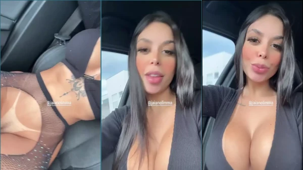 Jaiane Limma mostrando sus curvas en el auto provocando Privacidad