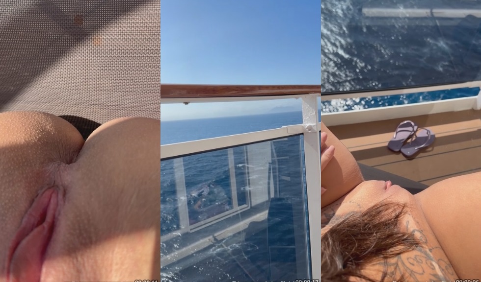 Aline Lary fue captada bronceándose sin ropa durante su viaje en crucero