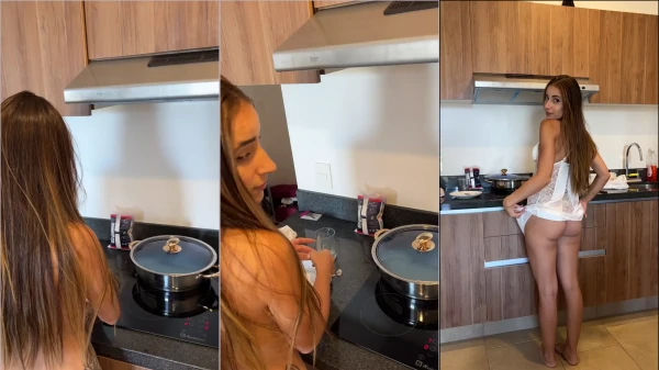 Dribrazil fue captada cocinando sin ropa para su pareja en un video casero que subió a internet