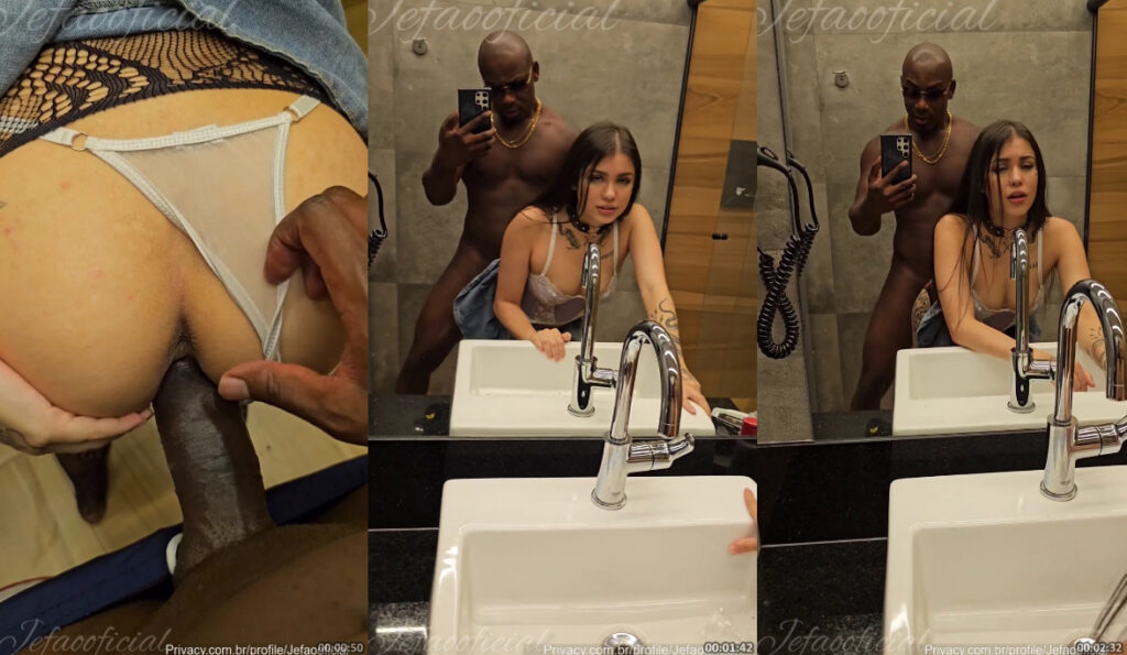 Jefão teniendo sexo con la caliente Issa Rodrigues en el baño