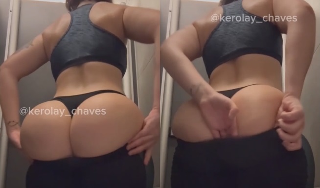 Kerolay Chaves, la brasileña culona grabando su culo en el baño